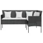 Sofá en forma de L con cojines ratán sintético negro de vidaXL, Sofás de exterior - Ref: Foro24-318584, Precio: 198,79 €, Des...