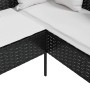 Sofá en forma de L con cojines ratán sintético negro de vidaXL, Sofás de exterior - Ref: Foro24-318584, Precio: 204,76 €, Des...