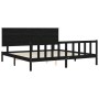 Estructura de cama con cabecero madera maciza negro 200x200 cm de vidaXL, Camas y somieres - Ref: Foro24-3193425, Precio: 220...