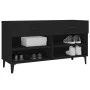 Mueble zapatero de madera contrachapada negro 102x35x55 cm de vidaXL, Zapateros y organizadores de calzado - Ref: Foro24-8128...