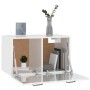 Armario de pared madera ingeniería blanco brillo 80x36,5x35 cm de vidaXL, Estantes y estanterías - Ref: Foro24-812939, Precio...
