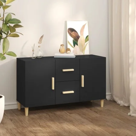Black engineered wood sideboard 100x36x60 cm by vidaXL, Sideboards - Ref: Foro24-812511, Price: 84,05 €, Discount: %