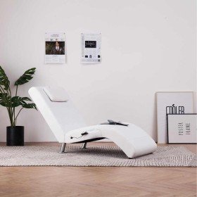Diván de masaje con almohada de cuero sintético blanco en Divanes | Comprar online en Foru.es
