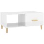 Mesa de centro madera contrachapada blanco brillo 89,5x50x40 cm de vidaXL, Mesas de centro - Ref: Foro24-812660, Precio: 65,6...