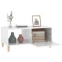 Mesa de centro madera contrachapada blanco brillo 89,5x50x40 cm de vidaXL, Mesas de centro - Ref: Foro24-812660, Precio: 65,6...