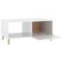 Mesa de centro madera contrachapada blanco brillo 89,5x50x40 cm de vidaXL, Mesas de centro - Ref: Foro24-812660, Precio: 65,6...