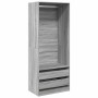 Armario de madera de ingeniería gris Sonoma 80x50x200 cm en Armarios roperos | Comprar online en Foru.es