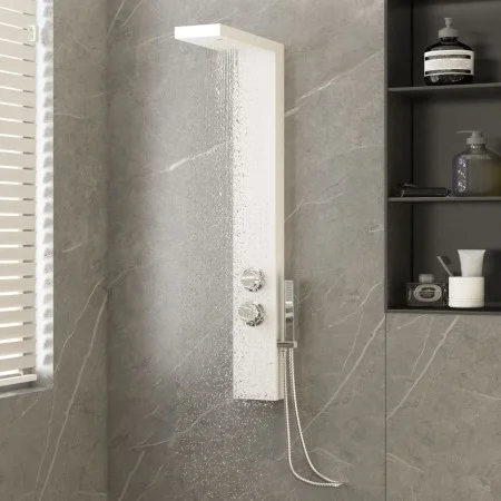 White Aluminum Shower Panel System by vidaXL, Jet nozzles for bathtubs and showers - Ref: Foro24-151415, Price: 133,11 €, Dis...