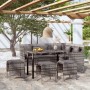 Set de sofás en forma de L 5 pzas cojines ratán sintético gris de vidaXL, Conjuntos de jardín - Ref: Foro24-318579, Precio: 3...