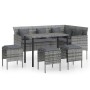 Set de sofás en forma de L 5 pzas cojines ratán sintético gris de vidaXL, Conjuntos de jardín - Ref: Foro24-318579, Precio: 3...
