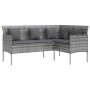 Set de sofás en forma de L 5 pzas cojines ratán sintético gris de vidaXL, Conjuntos de jardín - Ref: Foro24-318579, Precio: 3...