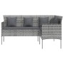 Set de sofás en forma de L 5 pzas cojines ratán sintético gris de vidaXL, Conjuntos de jardín - Ref: Foro24-318579, Precio: 3...