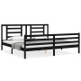 Estructura de cama con cabecero madera maciza negro 200x200 cm de vidaXL, Camas y somieres - Ref: Foro24-3194725, Precio: 172...