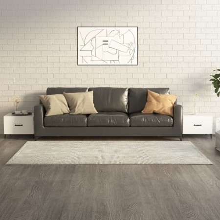 Mesa de centro con patas de metal 2 unidades blanco 50x50x40 cm de vidaXL, Mesas de centro - Ref: Foro24-812727, Precio: 57,4...