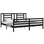 Estructura de cama con cabecero madera maciza negro 200x200 cm de vidaXL, Camas y somieres - Ref: Foro24-3194725, Precio: 172...