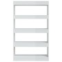 Estantería/divisor madera ingeniería blanco brillo 80x30x135 cm de vidaXL, Librerías y estanterías - Ref: Foro24-811715, Prec...