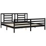 Estructura de cama con cabecero madera maciza negro 200x200 cm de vidaXL, Camas y somieres - Ref: Foro24-3194725, Precio: 172...