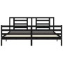 Estructura de cama con cabecero madera maciza negro 200x200 cm de vidaXL, Camas y somieres - Ref: Foro24-3194725, Precio: 172...