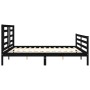 Estructura de cama con cabecero madera maciza negro 200x200 cm de vidaXL, Camas y somieres - Ref: Foro24-3194725, Precio: 172...