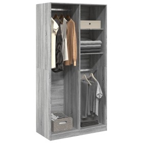 Armario de madera contrachapada gris Sonoma 100x50x200 cm en Armarios roperos | Comprar online en Foru.es