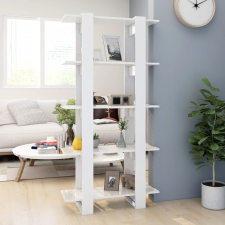 Estantería/divisor de espacios blanco brillo 80x30x160 cm de vidaXL, Librerías y estanterías - Ref: Foro24-811571, Precio: 72...