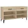 Mueble zapatero madera contrachapada roble Sonoma 102x35x55 cm de vidaXL, Zapateros y organizadores de calzado - Ref: Foro24-...
