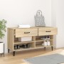 Mueble zapatero madera contrachapada roble Sonoma 102x35x55 cm de vidaXL, Zapateros y organizadores de calzado - Ref: Foro24-...