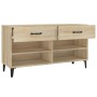 Mueble zapatero madera contrachapada roble Sonoma 102x35x55 cm de vidaXL, Zapateros y organizadores de calzado - Ref: Foro24-...