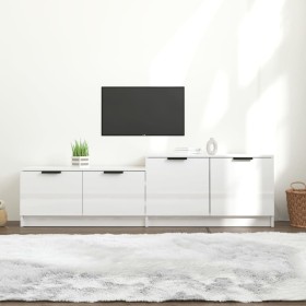 Mueble TV madera contrachapada blanco brillante 158,5x36x45 cm de vidaXL, Muebles TV - Ref: Foro24-811490, Precio: 84,76 €, D...