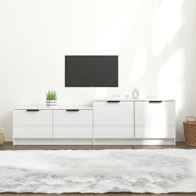 Mueble TV madera contrachapada blanco brillante 158,5x36x45 cm de vidaXL, Muebles TV - Ref: Foro24-811490, Precio: 72,96 €, D...