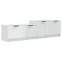 Mueble TV madera contrachapada blanco brillante 158,5x36x45 cm de vidaXL, Muebles TV - Ref: Foro24-811490, Precio: 84,76 €, D...