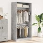 Armario de madera contrachapada gris hormigón 100x50x200 cm en Armarios roperos | Comprar online en Foru.es