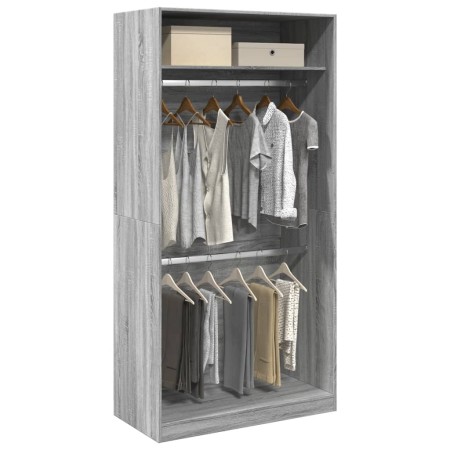 Armario de madera contrachapada gris Sonoma 100x50x200 cm en Armarios roperos | Comprar online en Foru.es
