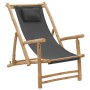 Silla de playa de bambú y lona gris oscuro de vidaXL, Sillas de jardín - Ref: Foro24-318595, Precio: 77,40 €, Descuento: %