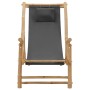 Silla de playa de bambú y lona gris oscuro de vidaXL, Sillas de jardín - Ref: Foro24-318595, Precio: 77,40 €, Descuento: %
