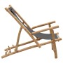 Silla de playa de bambú y lona gris oscuro de vidaXL, Sillas de jardín - Ref: Foro24-318595, Precio: 77,40 €, Descuento: %