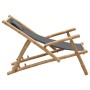 Silla de playa de bambú y lona gris oscuro de vidaXL, Sillas de jardín - Ref: Foro24-318595, Precio: 77,40 €, Descuento: %