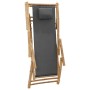 Silla de playa de bambú y lona gris oscuro de vidaXL, Sillas de jardín - Ref: Foro24-318595, Precio: 77,40 €, Descuento: %