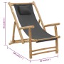 Silla de playa de bambú y lona gris oscuro de vidaXL, Sillas de jardín - Ref: Foro24-318595, Precio: 77,40 €, Descuento: %