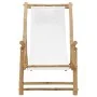 Silla de playa de bambú y lona blanco crema de vidaXL, Sillas de jardín - Ref: Foro24-318594, Precio: 54,09 €, Descuento: %