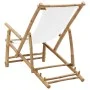 Silla de playa de bambú y lona blanco crema de vidaXL, Sillas de jardín - Ref: Foro24-318594, Precio: 54,09 €, Descuento: %