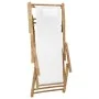Silla de playa de bambú y lona blanco crema de vidaXL, Sillas de jardín - Ref: Foro24-318594, Precio: 54,09 €, Descuento: %