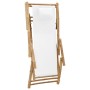 Silla de playa de bambú y lona blanco crema de vidaXL, Sillas de jardín - Ref: Foro24-318594, Precio: 54,57 €, Descuento: %