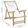 Silla de playa de bambú y lona blanco crema de vidaXL, Sillas de jardín - Ref: Foro24-318594, Precio: 54,09 €, Descuento: %