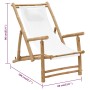 Silla de playa de bambú y lona blanco crema de vidaXL, Sillas de jardín - Ref: Foro24-318594, Precio: 54,57 €, Descuento: %