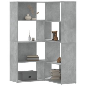 Estantería esquina 4 niveles madera gris hormigón 85x85x140 cm en Librerías y estanterías | Comprar online en Foru.es