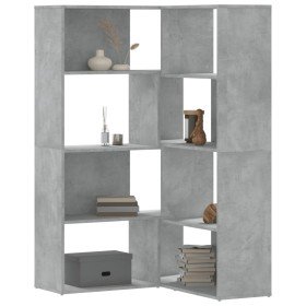 Estantería esquina 4 niveles madera gris hormigón 85x85x140 cm en Librerías y estanterías | Comprar online en Foru.es