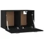 Armario de pared madera contrachapada negro 60x36,5x35 cm de vidaXL, Taquillas y armarios de almacenamiento - Ref: Foro24-812...