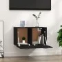 Armario de pared madera contrachapada negro 60x36,5x35 cm de vidaXL, Taquillas y armarios de almacenamiento - Ref: Foro24-812...