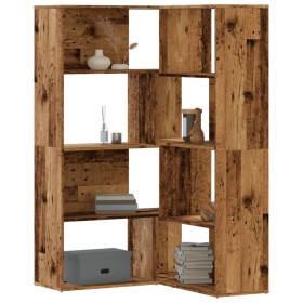 Estantería de esquina 4 niveles madera envejecida 85x85x140 cm en Librerías y estanterías | Comprar online en Foru.es
